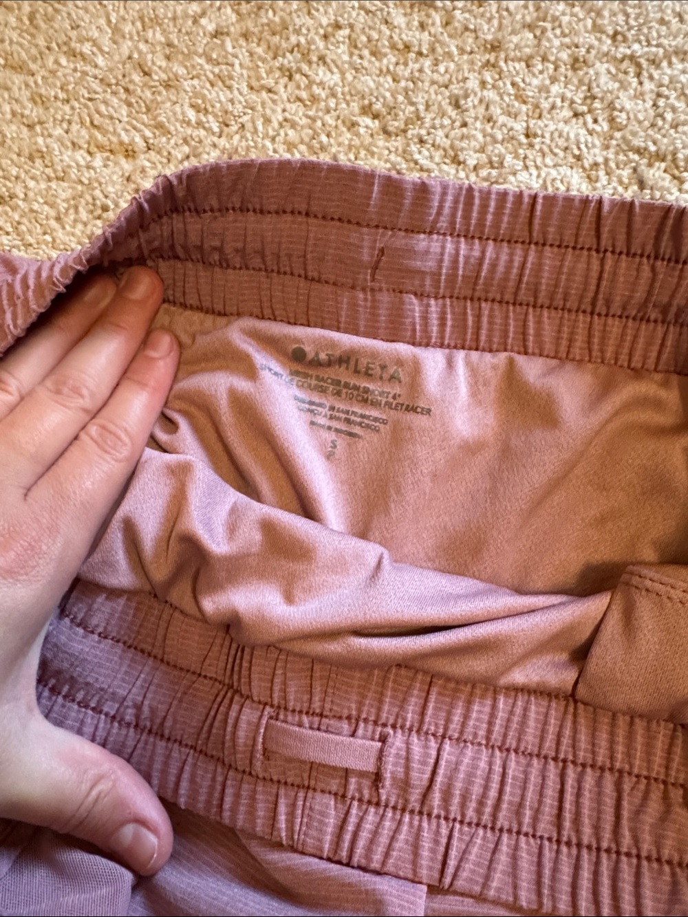 Athleta NWOT Yoga Dusty Mauve Athletic Shorts - Picture 4 of 4